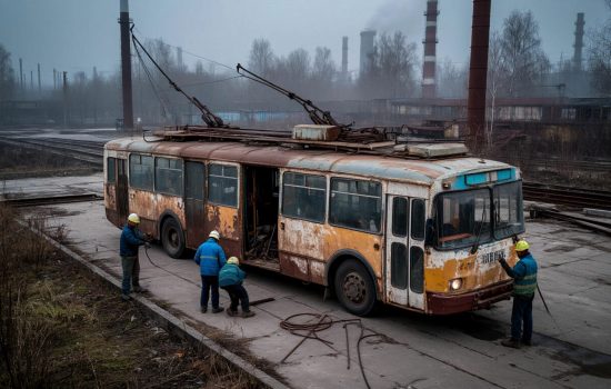 1b2ce1bc20fc11f0832b1ac0b0889e80 Разделка троллейбуса